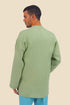 Embroidered shirt in linen with button down